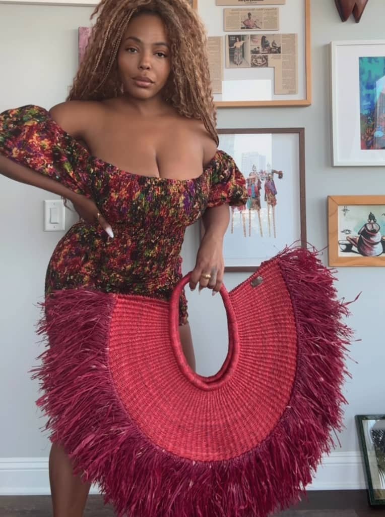 pink hand bag